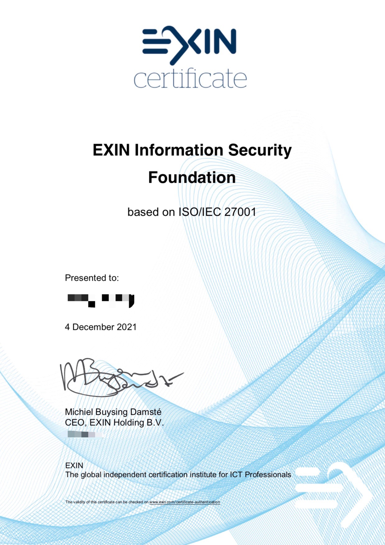27001F证书 EXIN.jpg